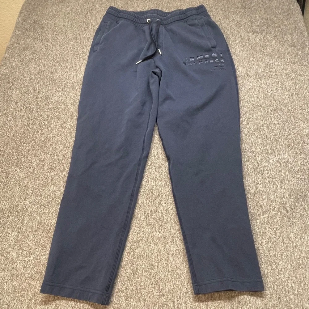 Armani Exchange Mens Navy Blue Embossed Logo Jogger Sweatpants Large